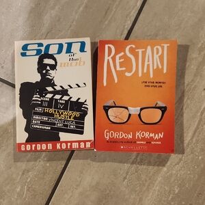 Scholastic Books: Son of the Mob and Restart - Blue and Orange Covers